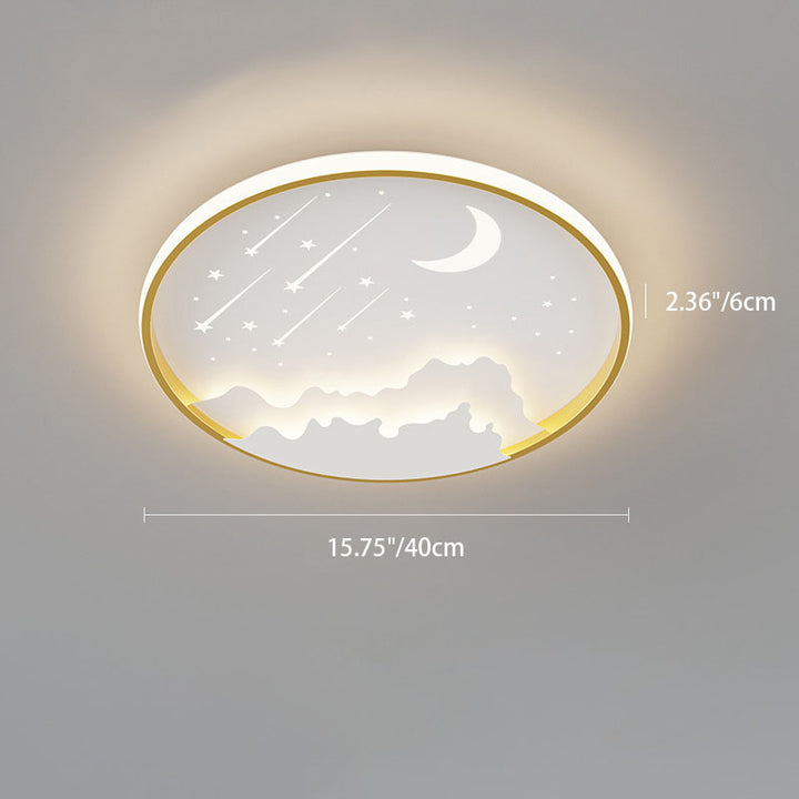 Luz de techo LED empotrada redonda de hierro de simplicidad moderna para dormitorio infantil 