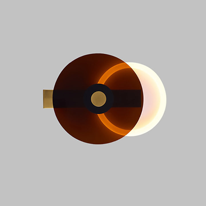 Zeitgenössische kreative Eisen Acryl Runde Disc LED Wandleuchte Lampe für Wohnzimmer 