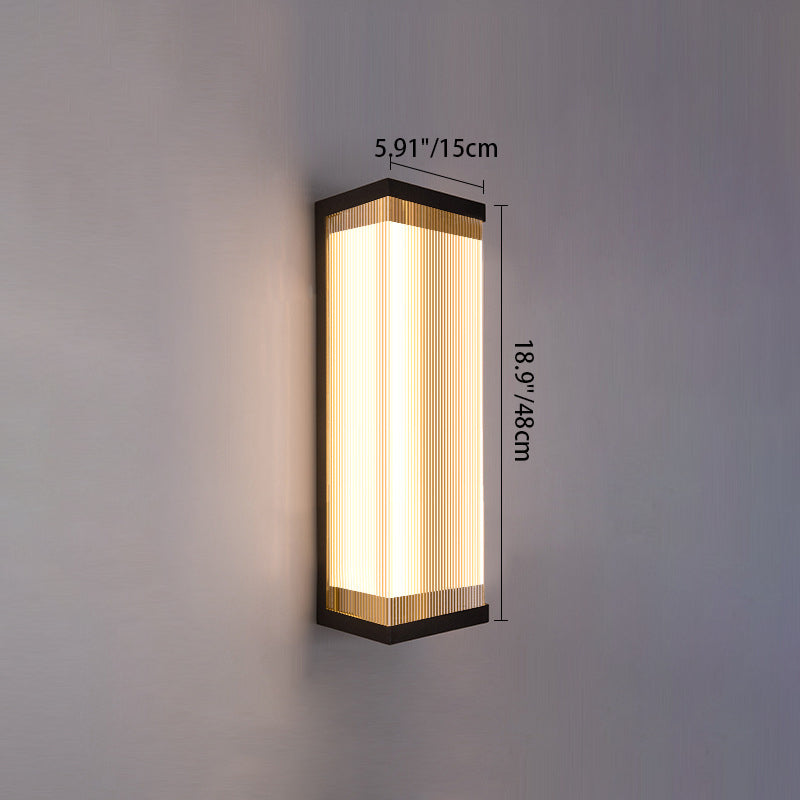 Applique murale LED extérieure en acier inoxydable rectangulaire acrylique étanche moderne minimaliste pour patio extérieur 