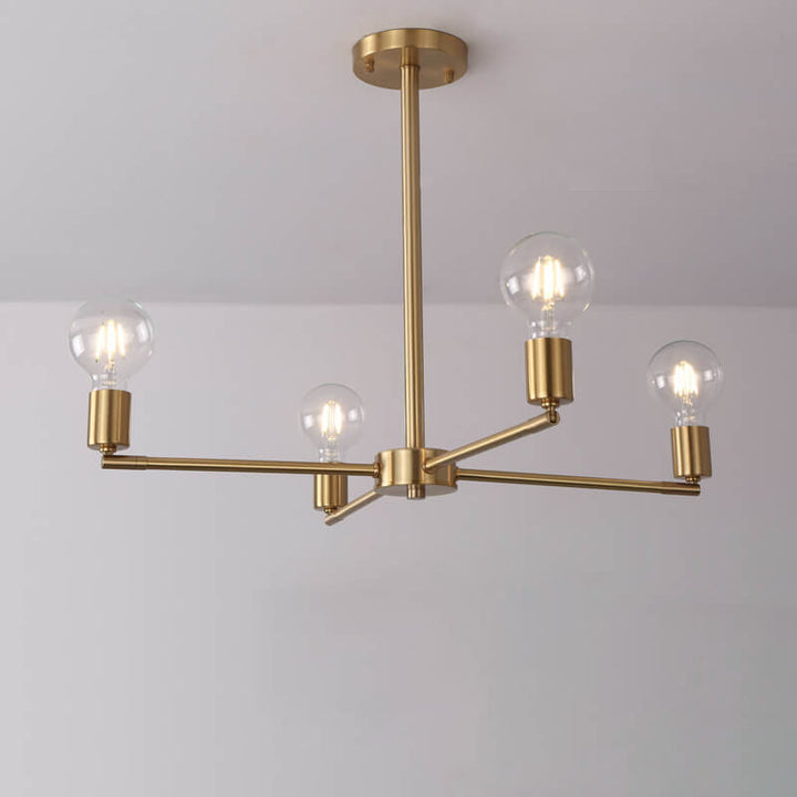 Contemporary Nordic Copper Branch Design 3/4/6/8/10-Light Chandelier For Living Room