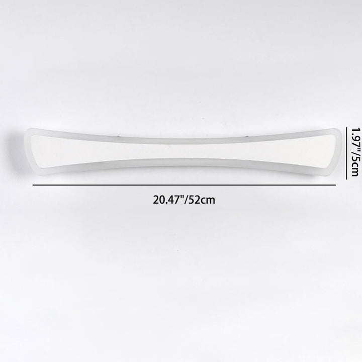 Zeitgenössische skandinavische lange Kurve Rechteck Hardware Acryl LED Eitelkeit Licht Spiegel Front Wandleuchte Lampe für Badezimmer 
