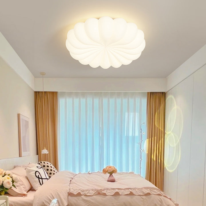 Plafonnier LED en fer PE citrouille nuage de pétales minimaliste moderne pour salon 