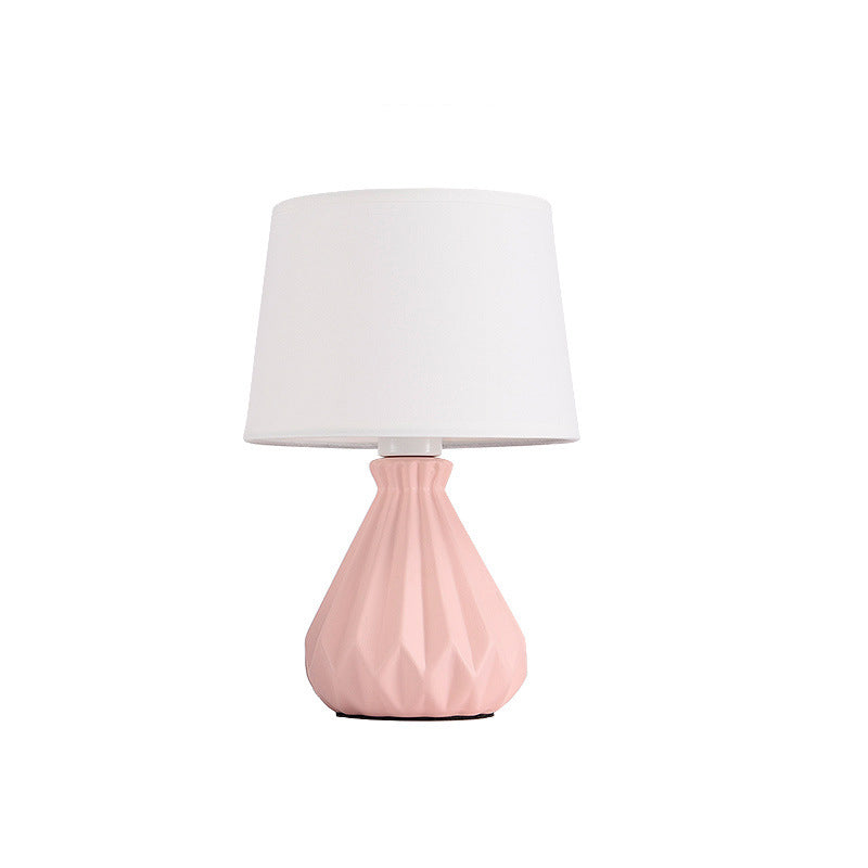 Lámpara de Mesa de 1 Luz de Cerámica Cónica Cilíndrica Minimalista Moderna para Dormitorio 