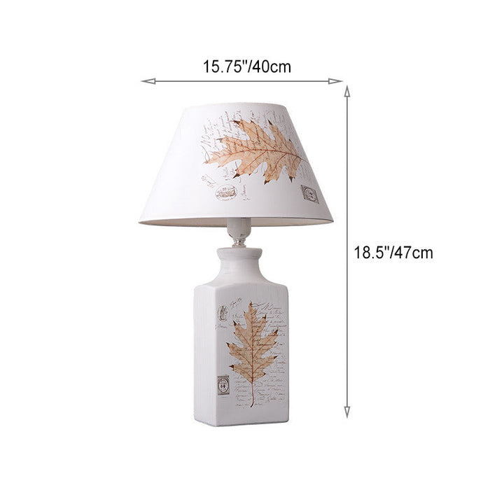 Lámpara de mesa contemporánea escandinava de cilindro rectangular de cerámica y cartón de 1 luz para sala de estar 