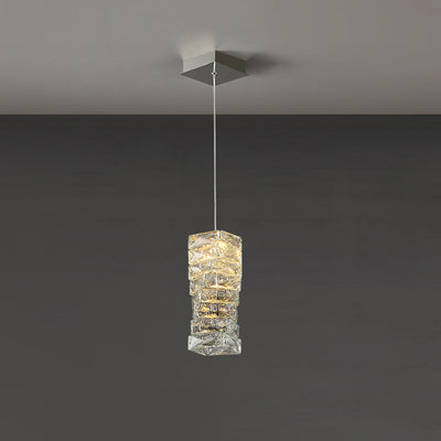 Lustre à LED en acier inoxydable de luxe contemporain avec pierres en cristal pour salon 