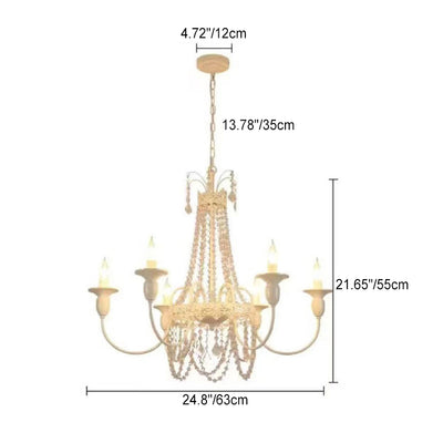 Modern Shabby Chic Candelabra Iron Crystal 4/5/6/8 Light Chandelier For Living Room