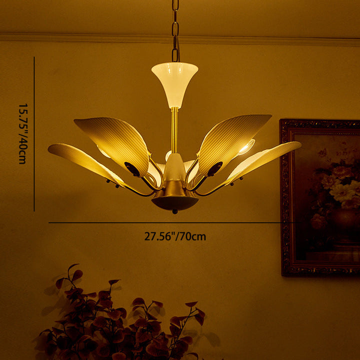 Chandelier traditionnel vintage rond en céramique cuivrée pour chips de pomme de terre 3/5 lumières pour salon 