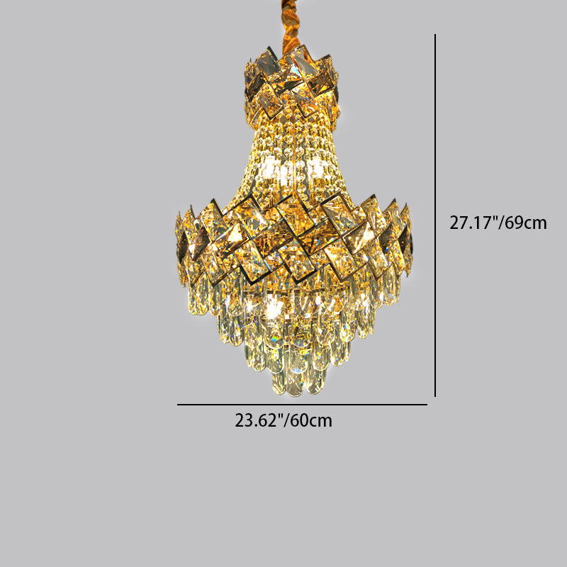 Lámpara de Araña de Cristal de Lujo Contemporáneo con 9/12 Luces para Sala de Estar 