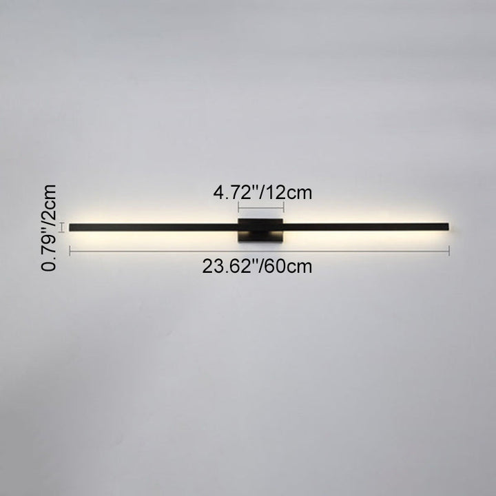 Lampes d'applique murale de lumière avant de miroir de LED linéaire noir minimaliste nordique 
