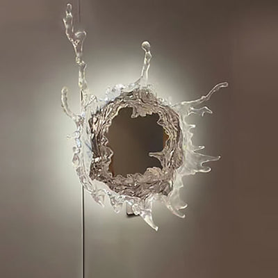 مصباح حائط LED بتصميم حديث من الفولاذ المقاوم للصدأ والأكريليك بشكل رذاذ الماء 