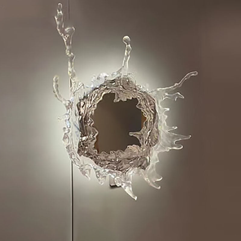 مصباح حائط LED بتصميم حديث من الفولاذ المقاوم للصدأ والأكريليك بشكل رذاذ الماء 