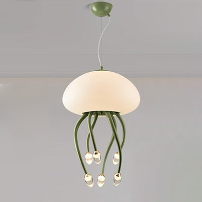 Zeitgenössische nordische Quallen Eisen Acryl LED Kronleuchter für Schlafzimmer 