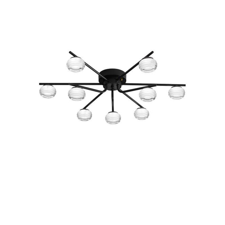 Plafonnier LED semi-encastré moderne minimaliste en acrylique et cuivre rond avec branche pour salon 