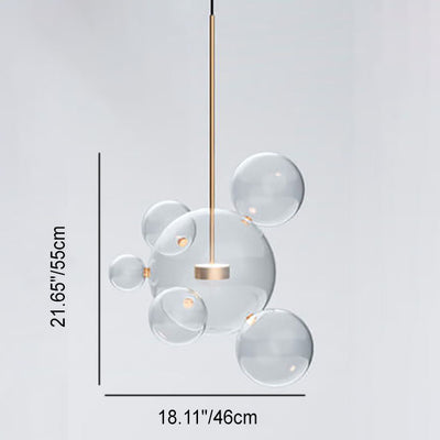 Modern Atom Mickey Head Bubble Glass Ball 1-Light LED Pendant Light