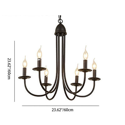 Modern Nordic Minimalist Wrought Iron Curved 6/8-Light Chandelier