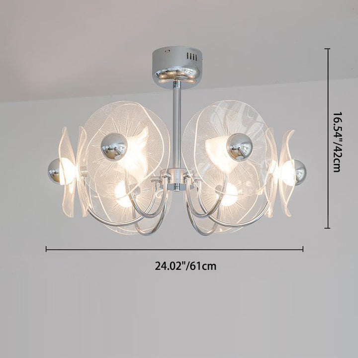 Zeitgenössischer Luxus-Lotus-Acryl-Aluminium-LED-Kronleuchter für Wohnzimmer 