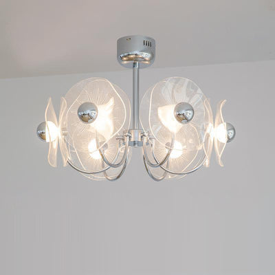 Zeitgenössischer Luxus-Lotus-Acryl-Aluminium-LED-Kronleuchter für Wohnzimmer 