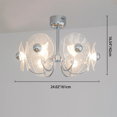 Zeitgenössischer Luxus-Lotus-Acryl-Aluminium-LED-Kronleuchter für Wohnzimmer 