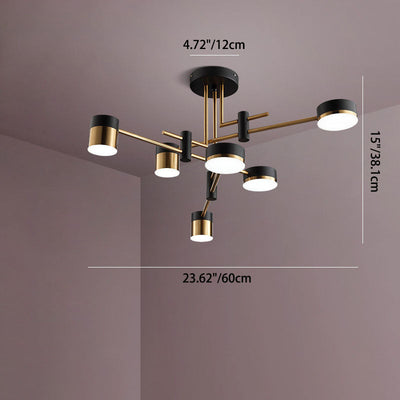 Moderne minimalistische Zylinder Eisen Acryl 4/6/8 Licht Kronleuchter für Wohnzimmer 