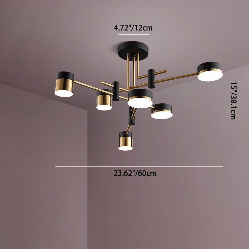 Moderne minimalistische Zylinder Eisen Acryl 4/6/8 Licht Kronleuchter für Wohnzimmer 