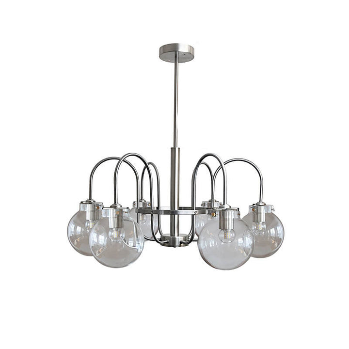 Retro Industrial Edelstahlrahmen Kugelglas 4/6-Licht Kronleuchter 