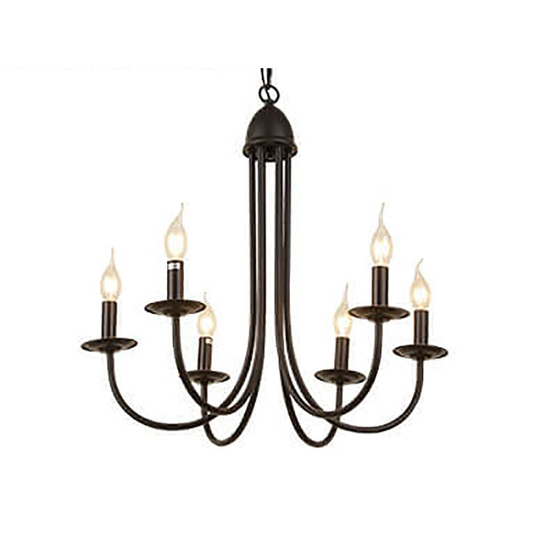 Modern Nordic Minimalist Wrought Iron Curved 6/8-Light Chandelier