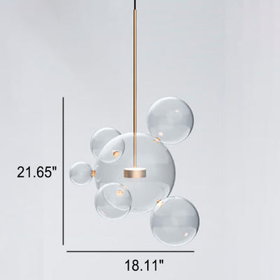 Modern Atom Mickey Head Bubble Glass Ball 1-Light LED Pendant Light