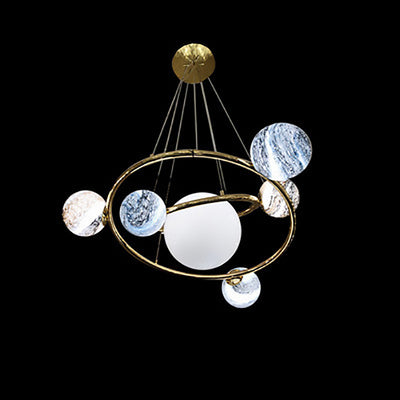Contemporary Creative Glass Balls 7-Light Chandelier For Bedroom