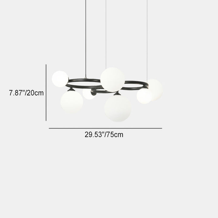 Lustre moléculaire moderne du milieu du siècle en cuivre avec cadre rond en verre Magic Bean 5/7/9 lumières pour salon 