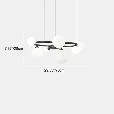 Lustre moléculaire moderne du milieu du siècle en cuivre avec cadre rond en verre Magic Bean 5/7/9 lumières pour salon 