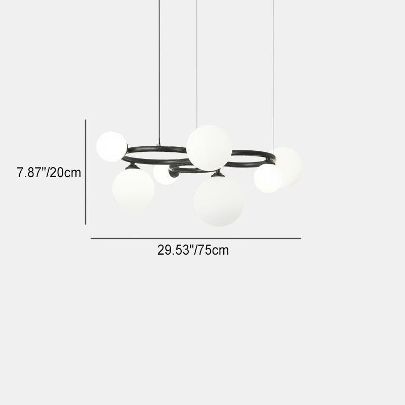 Lustre moléculaire moderne du milieu du siècle en cuivre avec cadre rond en verre Magic Bean 5/7/9 lumières pour salon 