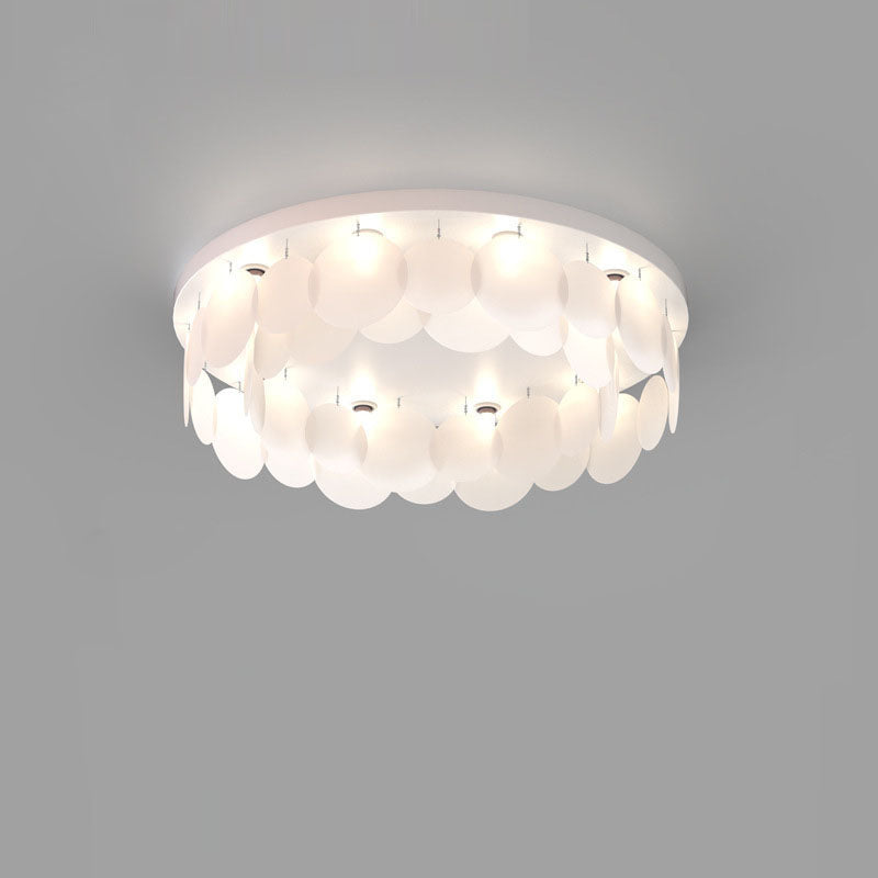 Plafonnier Art Déco Moderne en Fer PVC Rond Pièce 6/10 Lumières Pour Chambre à Coucher 