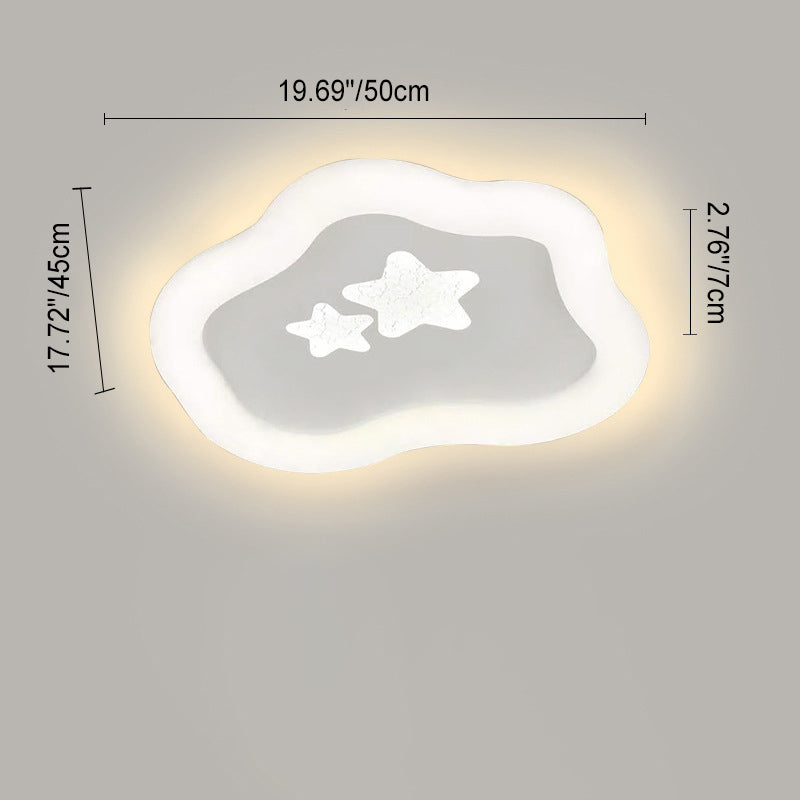 Lumière de plafond LED en forme de cœur, étoile, pomme, fer et plastique irrégulière contemporaine pour salon 