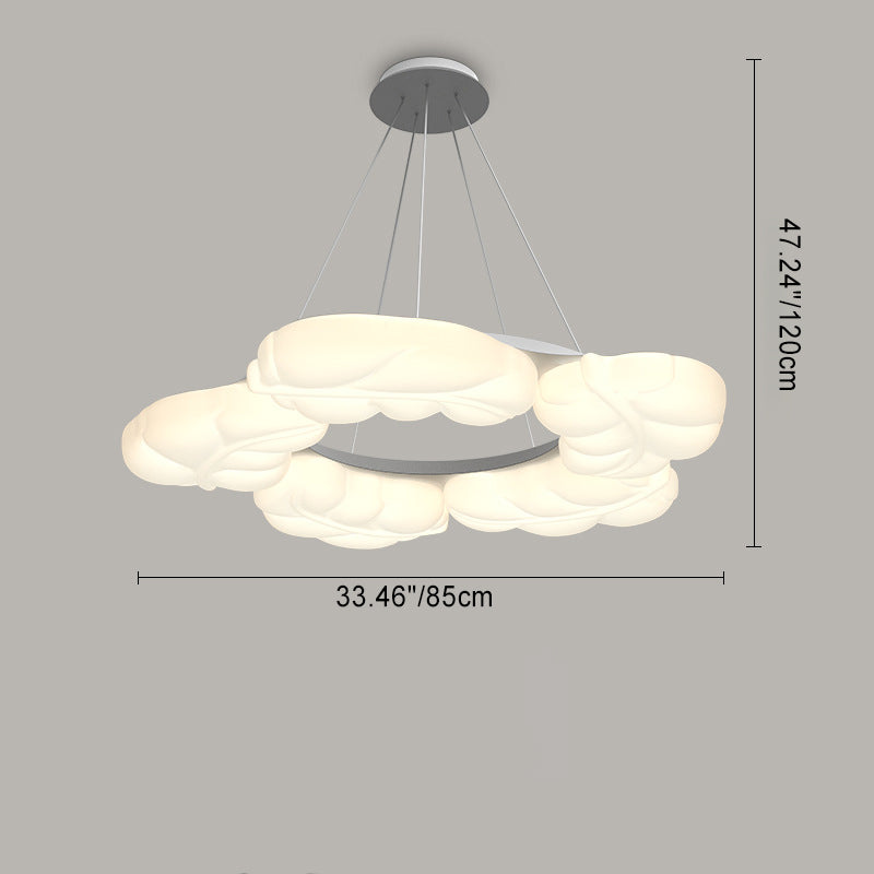 Zeitgenössische kreative PE Blätter Schatten Eisen LED Pendelleuchte für Wohnzimmer 