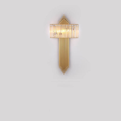 Modern Light Luxury Simple Crystal Square Strip 2-Light Wall Sconce Lamp