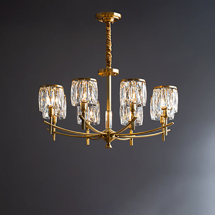 Contemporary Luxury Branch Crystal Copper 6/8/10/15 Light Chandelier For Living Room