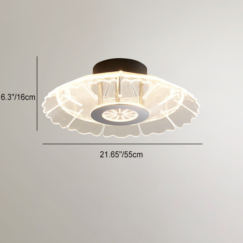 Moderne Luxus Eisen Edelstahl Acryl Blume Runde LED Semi-Flush Mount Deckenleuchte Für Schlafzimmer 