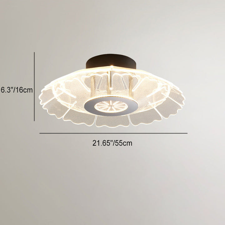 Moderne Luxus Eisen Edelstahl Acryl Blume Runde LED Semi-Flush Mount Deckenleuchte Für Schlafzimmer 
