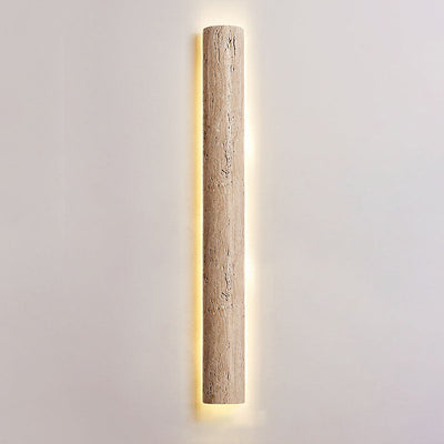 Applique Murale LED Longue Jaune en Travertin Étanche Minimaliste Moderne pour Patio Extérieur 