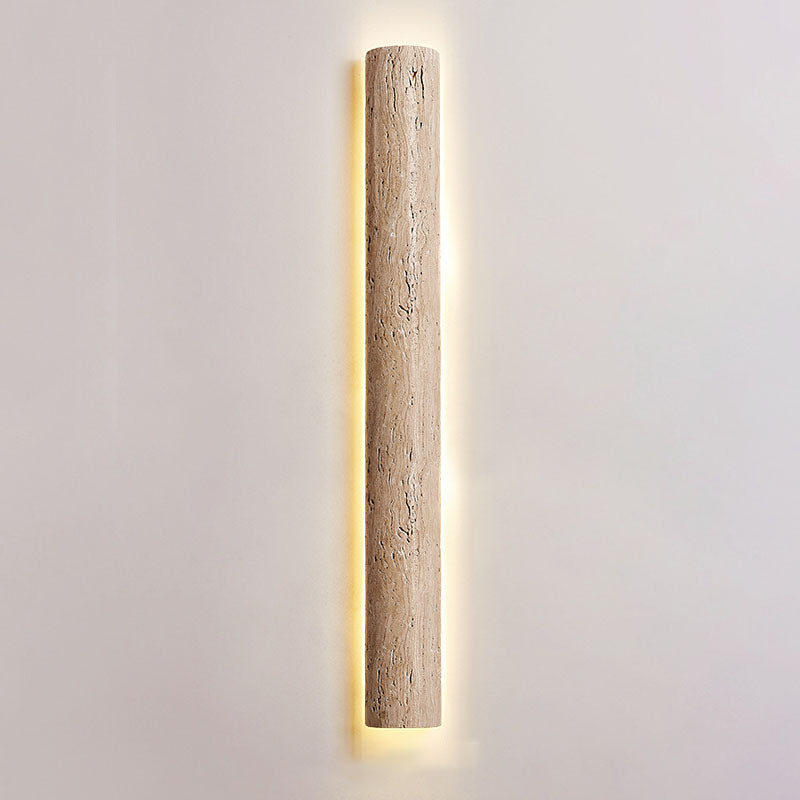 Applique Murale LED Longue Jaune en Travertin Étanche Minimaliste Moderne pour Patio Extérieur 