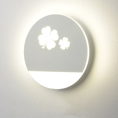 Nordic Creative Four-Leaf Clover Butterfly Decor Acrylic Round LED Wall Sconce Lamp
