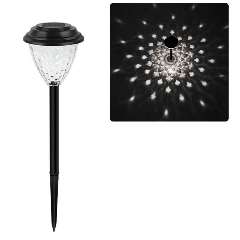 Luz LED para Paisaje Exterior con Inserto de Suelo de Plástico en Forma de Cono Impermeable Solar 