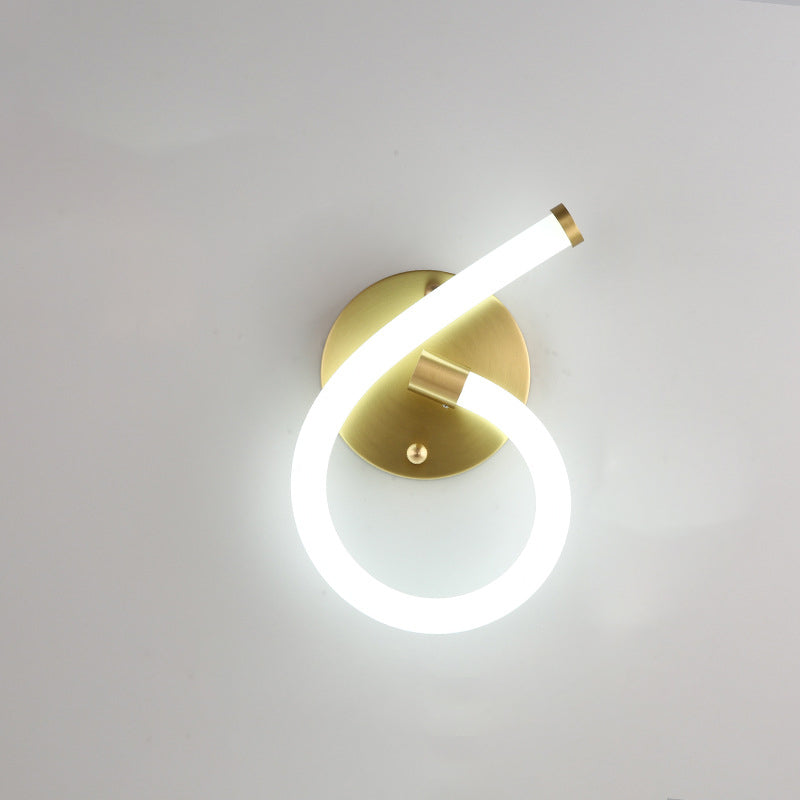 Zeitgenössische kreative Messing Acryl Runde Oval Figur Sechs Acht Brief LED Wandleuchte Lampe für Flur 