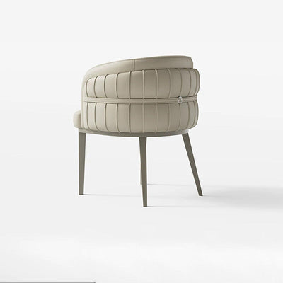 Zeitgenössischer Luxus gebogener PU-Leder gepolsterter Kohlenstoffstahl Esszimmerstuhl Rückenlehne Armlehne für Esszimmer 