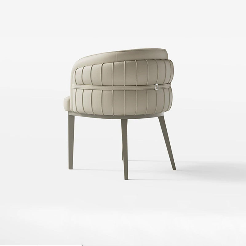Zeitgenössischer Luxus gebogener PU-Leder gepolsterter Kohlenstoffstahl Esszimmerstuhl Rückenlehne Armlehne für Esszimmer 