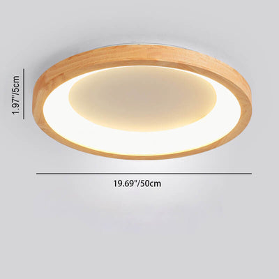 Zeitgenössisches skandinavisches Log Circle Design LED Deckenleuchte für das Wohnzimmer 