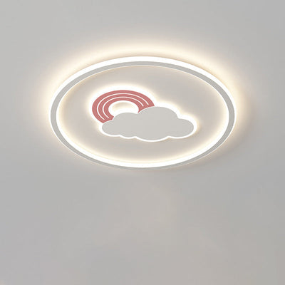 Plafonnier LED en acrylique avec nuage arc-en-ciel créatif contemporain pour salon 