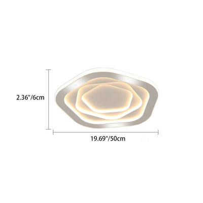Zeitgenössische Einfachheit Eisen Rose Blume Wolke Form LED Unterputz Deckenleuchte für Wohnzimmer 