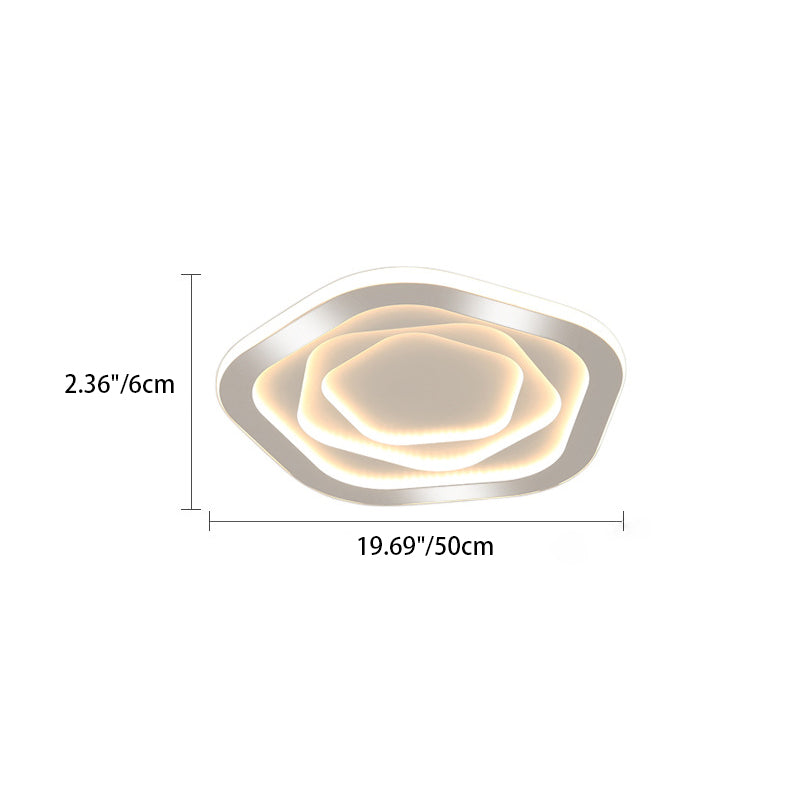 Zeitgenössische Einfachheit Eisen Rose Blume Wolke Form LED Unterputz Deckenleuchte für Wohnzimmer 