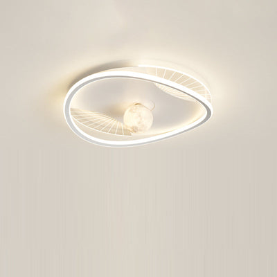 Moderne minimalistische Kreisring Eisen Acryl Aluminium LED Unterputz Deckenleuchte für Schlafzimmer 
